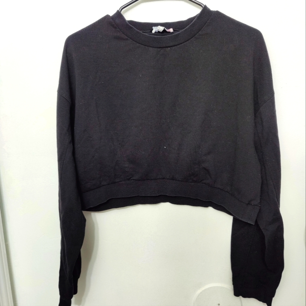Jennyfer crop top sweater cotton black size S